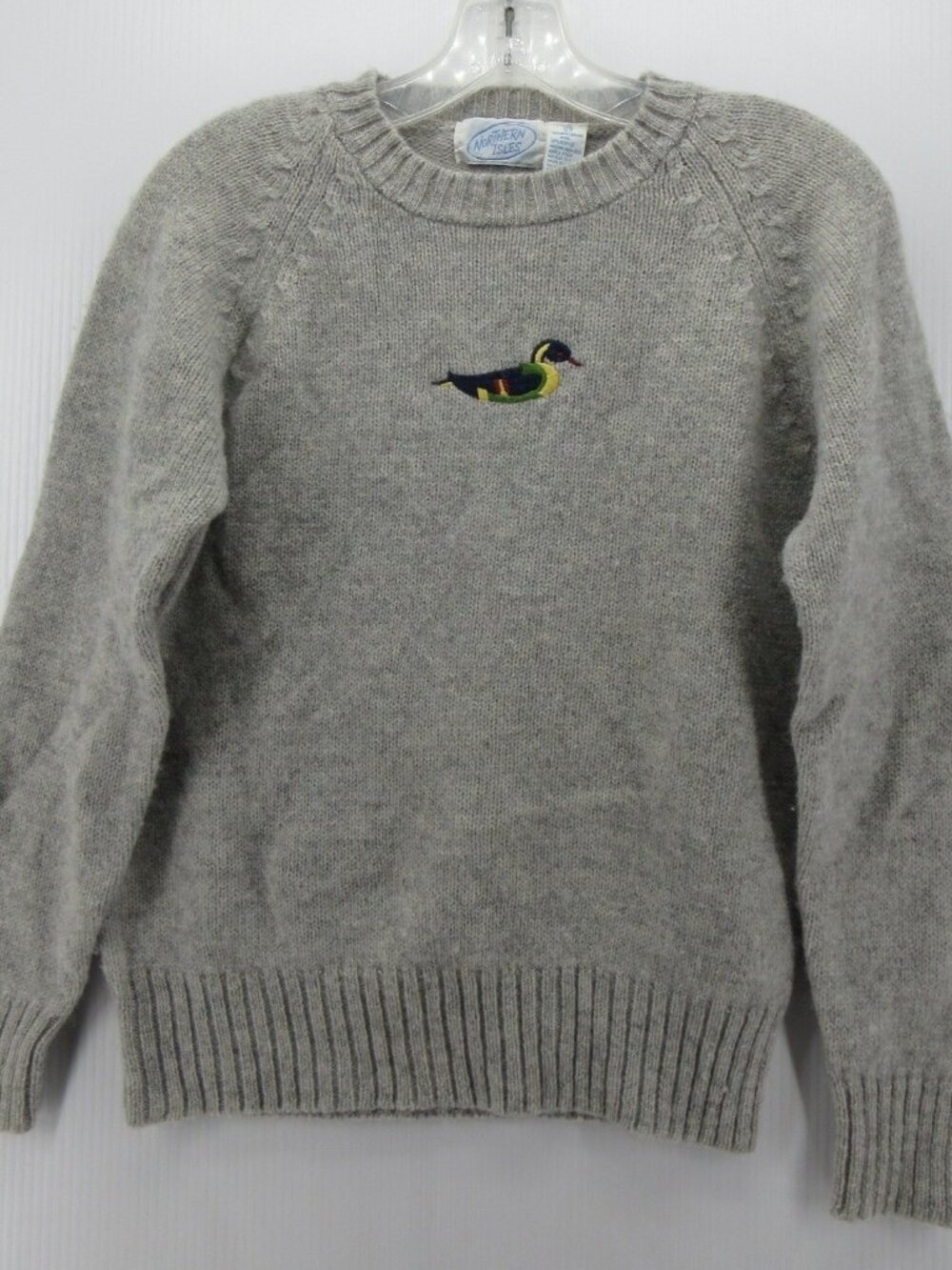 VINTAGE Northern Isles Sweater 36 Wool Blend Duck Embroidered Small